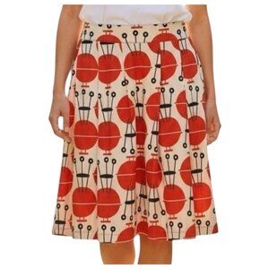 Beebop & Wally Unique Grill BBQ Print Retro Chic Art A-Line Skirt Size Small